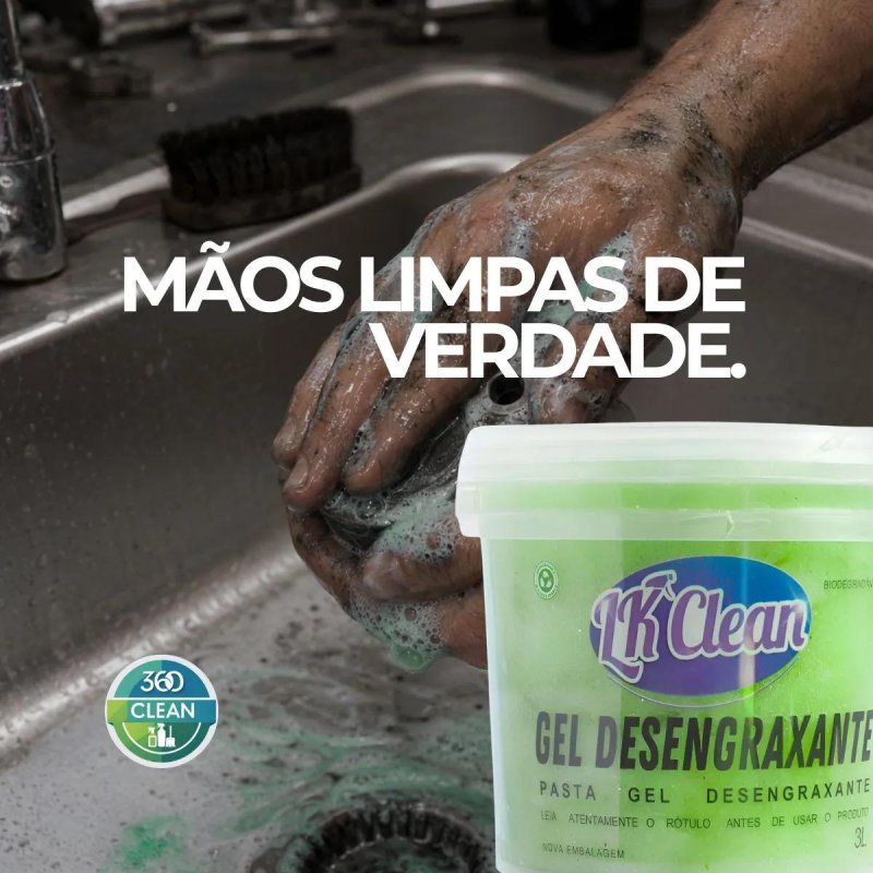 Gel 360 Clean Limao Lavar Mao Desengraxante Pasta 3kg