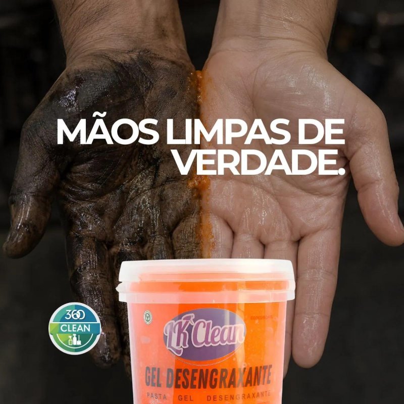 Gel 360 Clean Laranja Lavar Mao Desengraxante Pasta 3kg