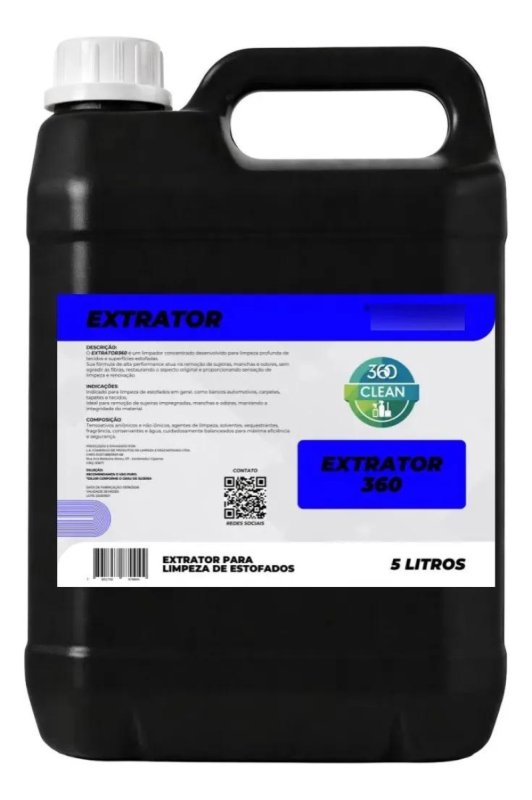 Extrator 360 Clean - Detergente Limpa Estofado Pra Extratora