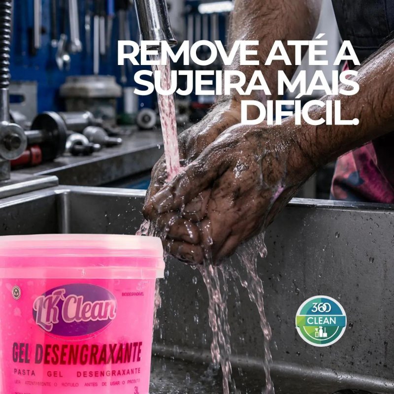 Gel 360 Clean Tutti Fruti Lavar Mao Desengraxante Pasta 3kg