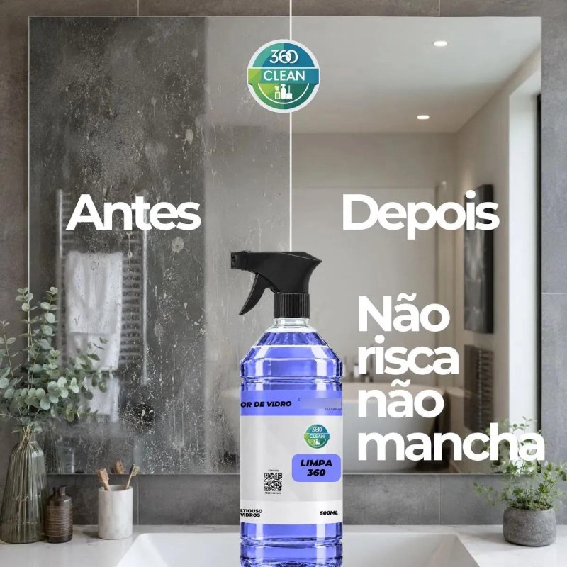 Limpa Vidros 360 Clean Eficiente E Top 500ml