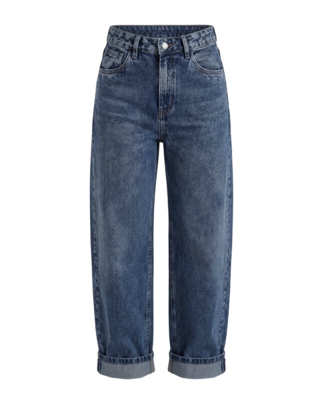 Calça Jeans Barrel Dobrada