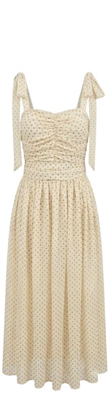Vestido Alça Laço Poá