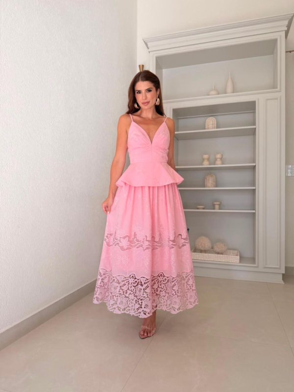 Conjunto Saia e Blusa Peplum Voil