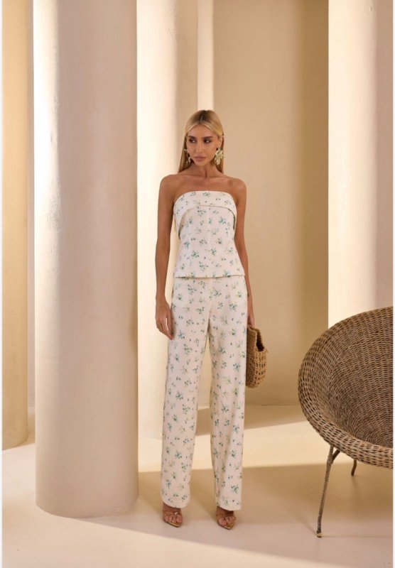 Calça Reta Floral