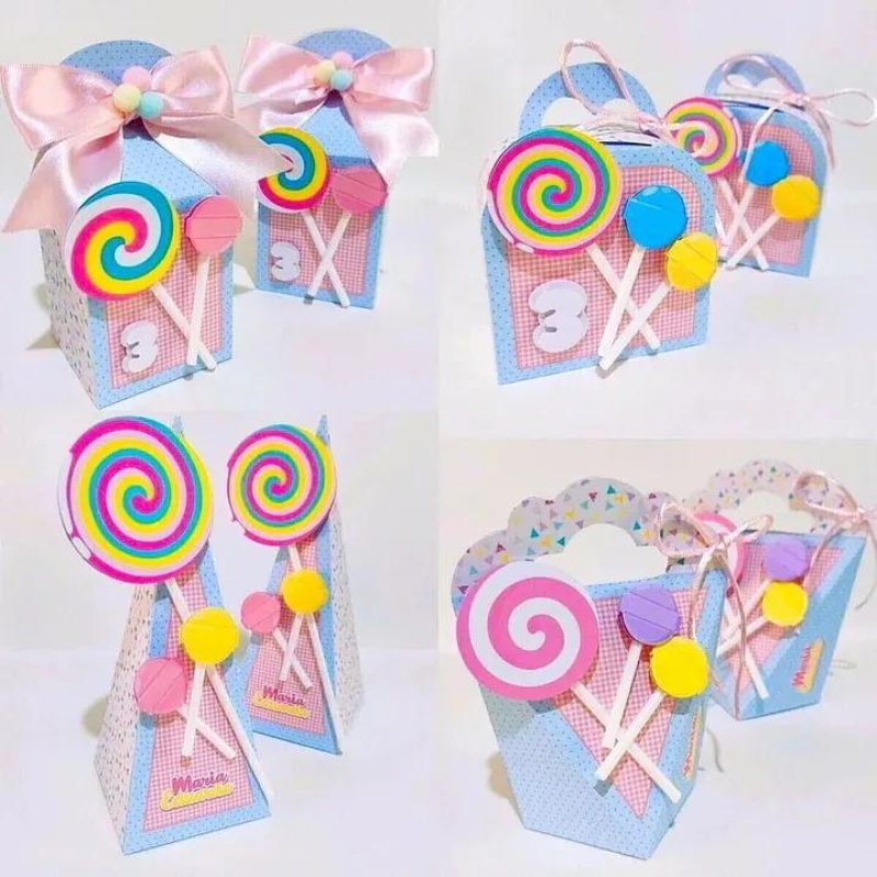 Kit Personalizado 10 Caixinhas Festa Aniversário Pirulitos