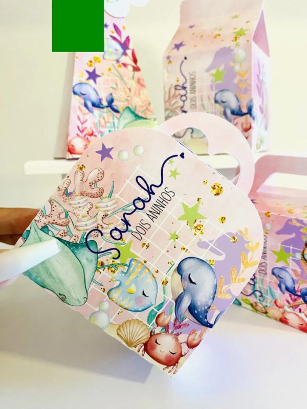 Kit Personalizado 10 Caixinha Festa Aniversário Fundo Do Mar