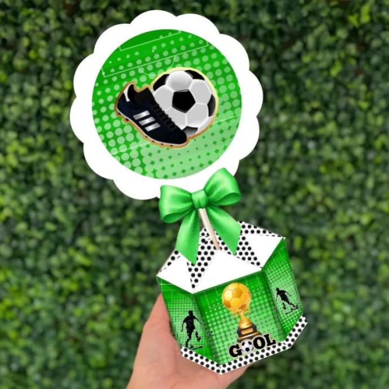 Kit Personalizado 10 Centro De Mesa Aniversário Futebol Gol