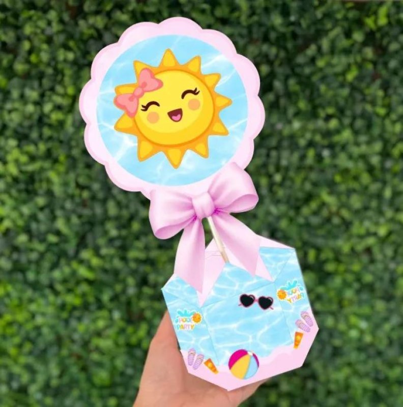 Kit Personalizado 10 Centro De Mesa Aniversário Raio De Sol