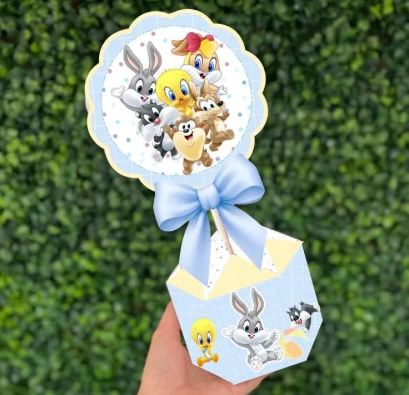 Kit Personalizado 10 Centro De Mesa Festa Baby Looney Tunes