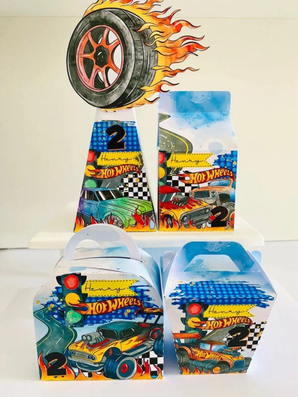 Kit Personalizado 10 Caixinhas Festa Aniversário Hot Wheels