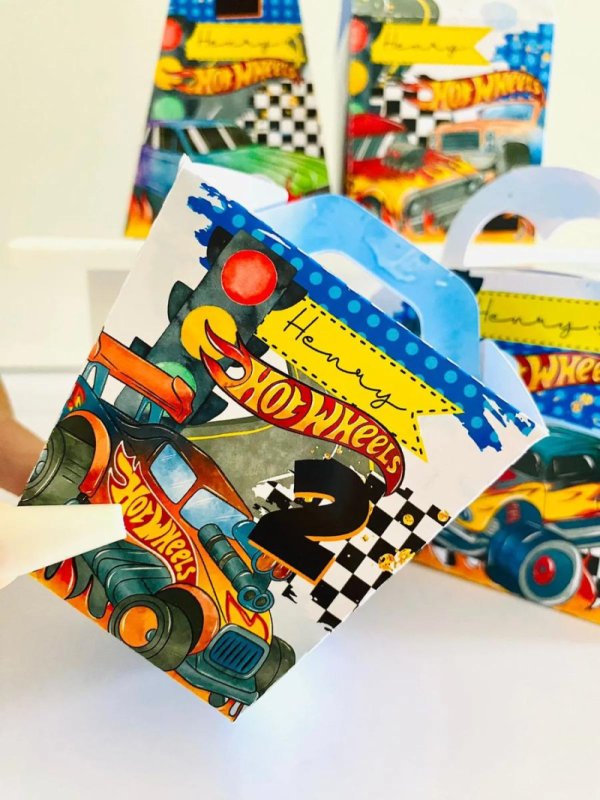 Kit Personalizado 10 Caixinhas Festa Aniversário Hot Wheels