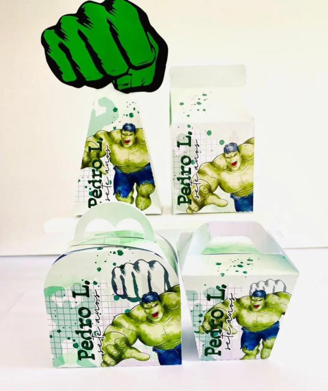 Kit Personalizado 10 Caixinhas Festa Aniversário Hulk