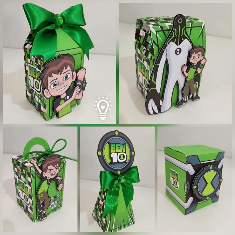 Kit Personalizado 10 Caixinhas Aniversário Ben 10 Festa