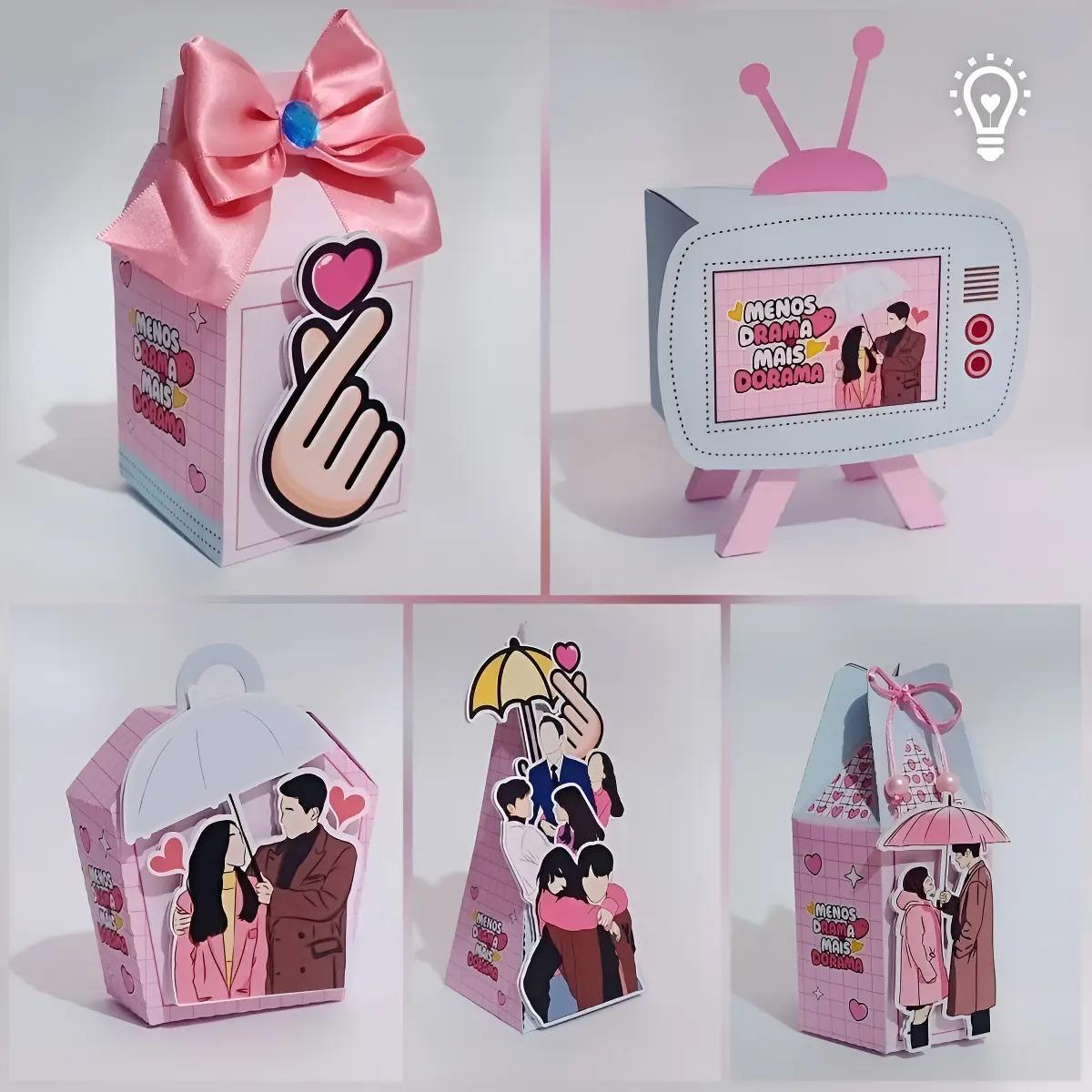 Kit Personalizado 10 Caixinhas Festa Aniversário Dorama
