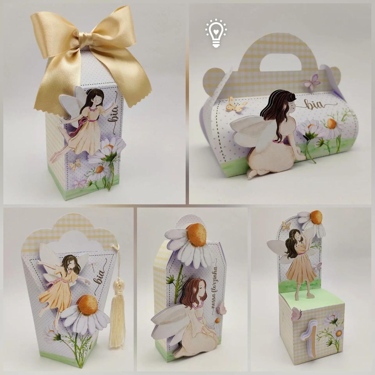 Kit Personalizado 10 Caixinha Festa Aniversário Fada Fadinha