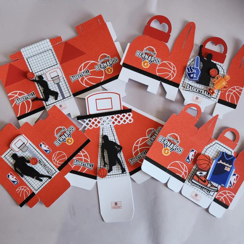 Kit Personalizado 10 Caixinhas Aniversário Basquete Festa