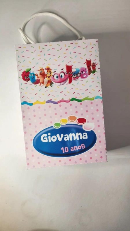 Kit 10 Sacolinhas Personalizada Festa Aniversário Fini