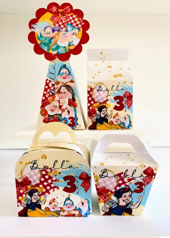 Kit Personalizado 10 Caixinhas Aniversário Branca De Neve 5