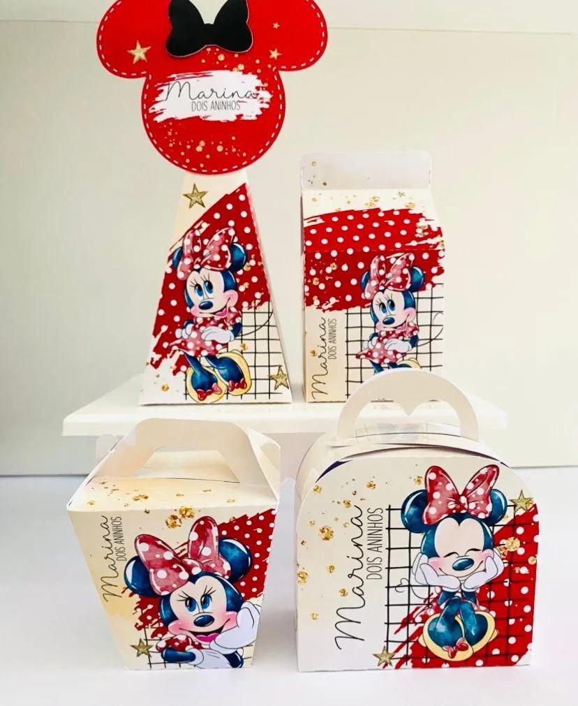 Kit Personalizado 10 Caixinhas Festa Minnie Vermelha 9