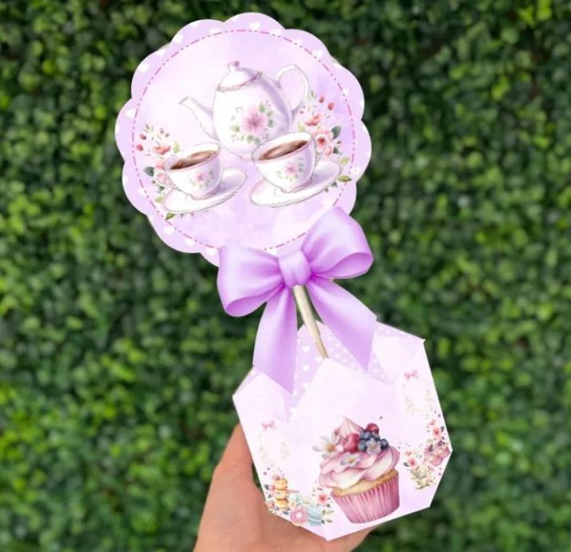 Kit Personalizado 10 Centro De Mesa Aniversário Chá Da Tarde