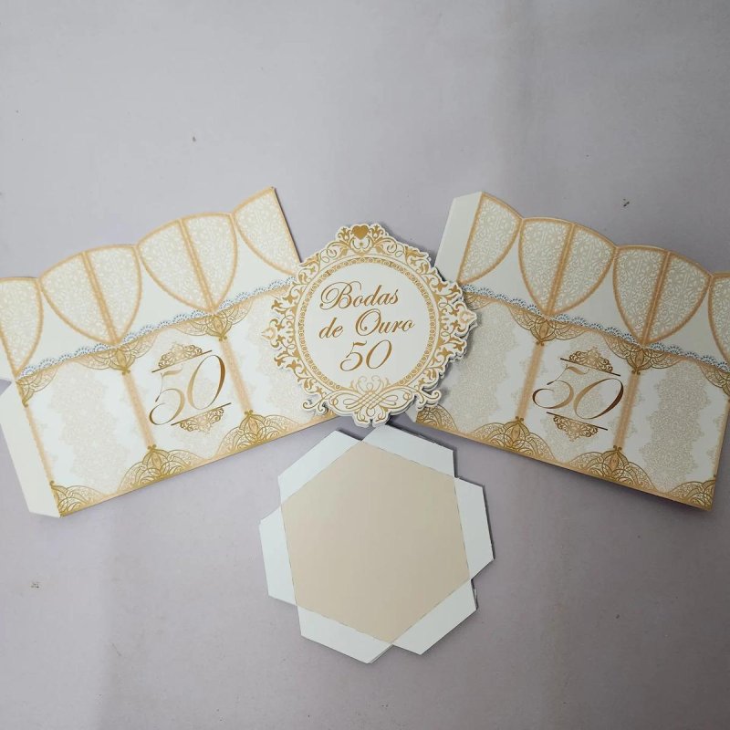Kit Personalizado 10 Centro Mesa Aniversário Bodas De Ouro