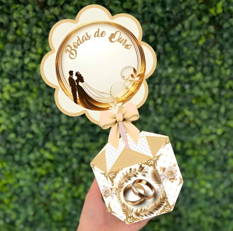 Kit Personalizado 10 Centro Mesa Aniversário Bodas De Ouro 4