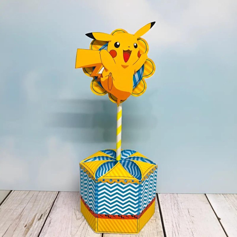 Kit Personalizado 10 Centro Mesa Festa Aniversário Pokemon