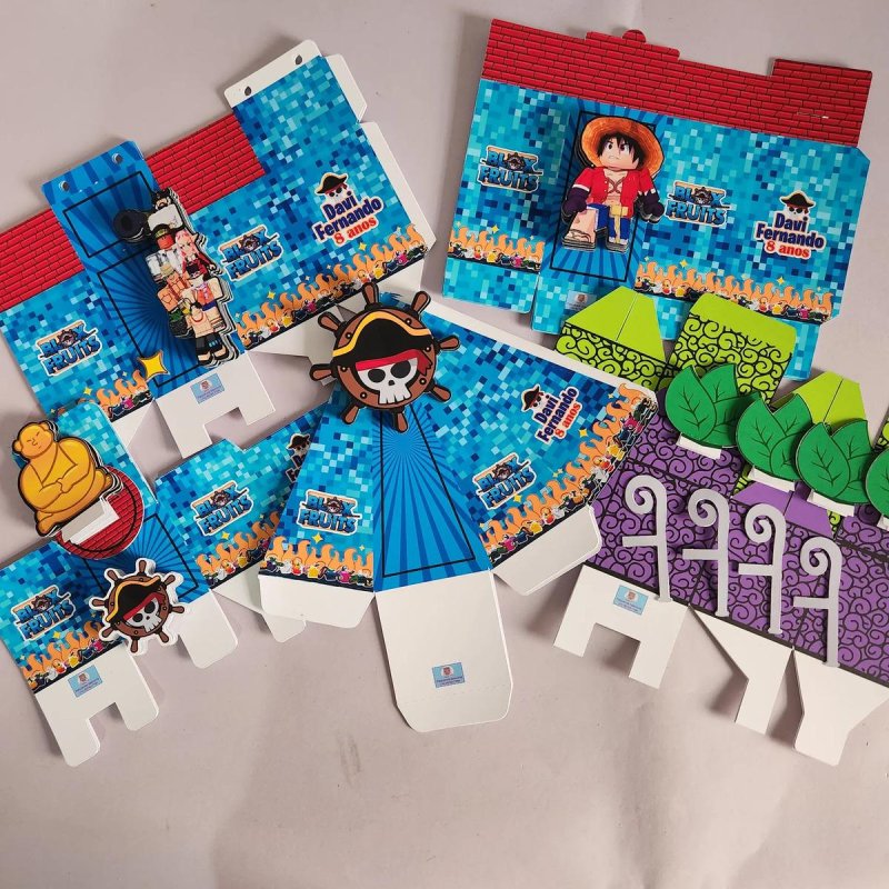 Kit Personalizado 10 Caixinhas Aniversário Blox Fruits Festa