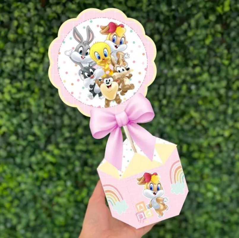 Kit Personalizado 10 Centro De Mesa Aniversário Looney Tunes
