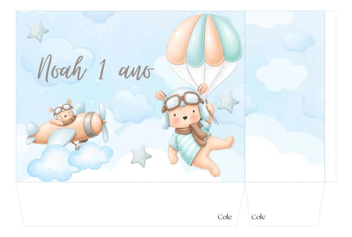 Kit 10 Sacolinhas Personalizada Aniversário O Tempo Voa 1
