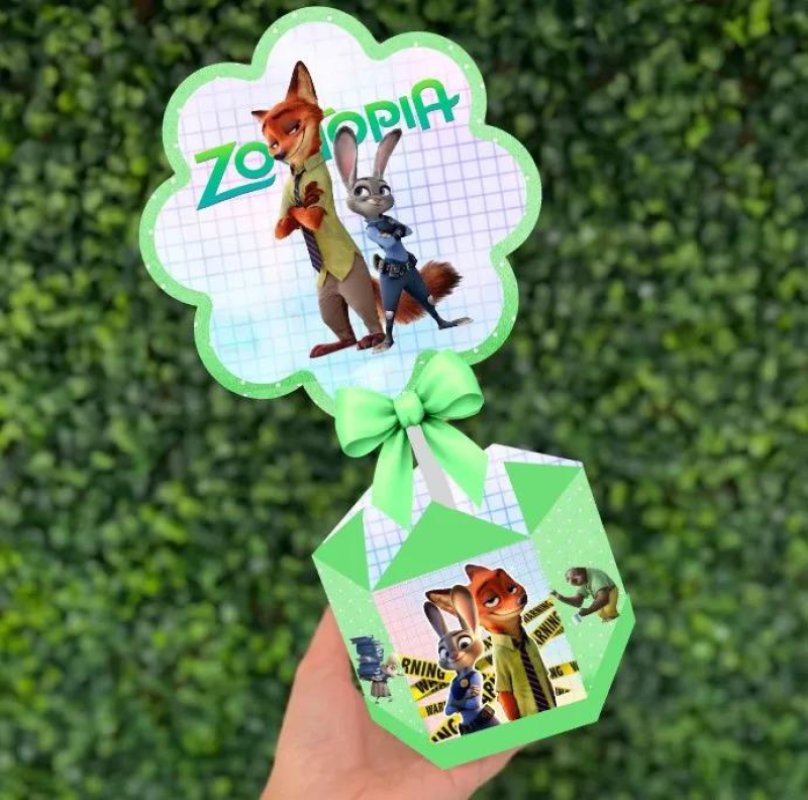 Kit Personalizado 10 Centro De Mesa Aniversário Zootopia