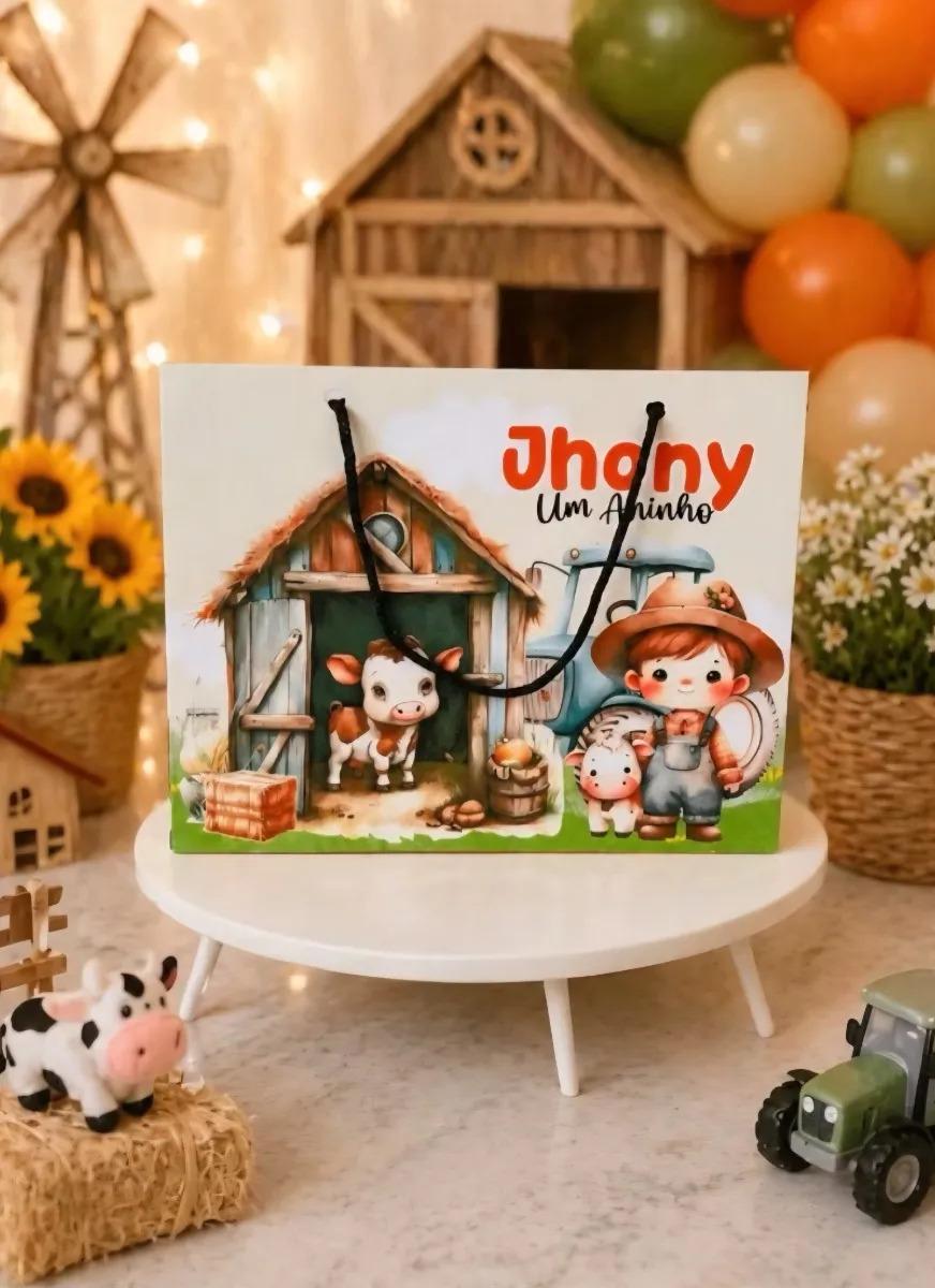 Kit 10 Sacolinha Personalizada Festa Aniversário Fazendinha2