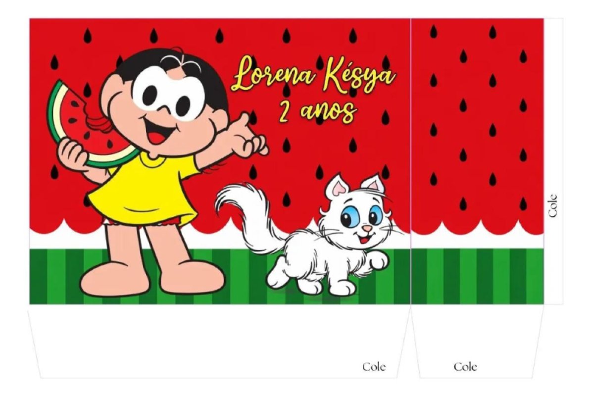 Kit 10 Sacolinhas Personalizada Festa Aniversário Magali