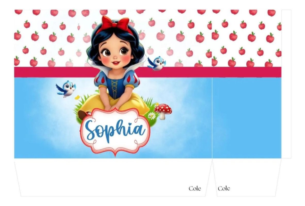 Kit 10 Sacolinhas Personalizada Aniversário Branca De Neve 1