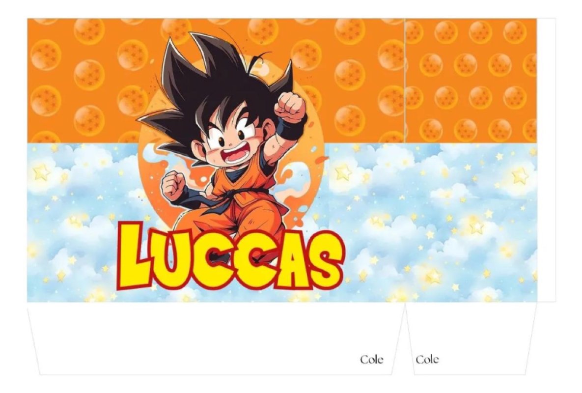 Kit 10 Sacolinhas Personalizada Aniversário Dragon Ball Goku