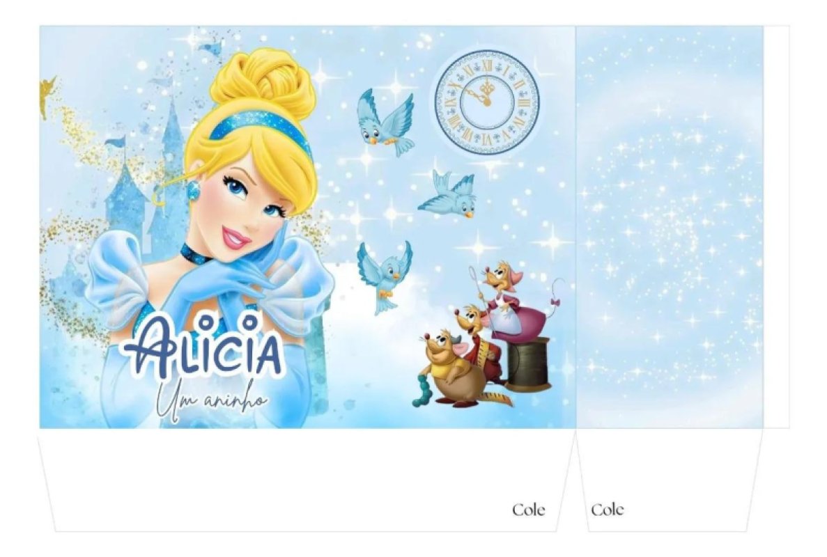 Kit 10 Sacolinha Personalizada Festa Aniversário Cinderela 3