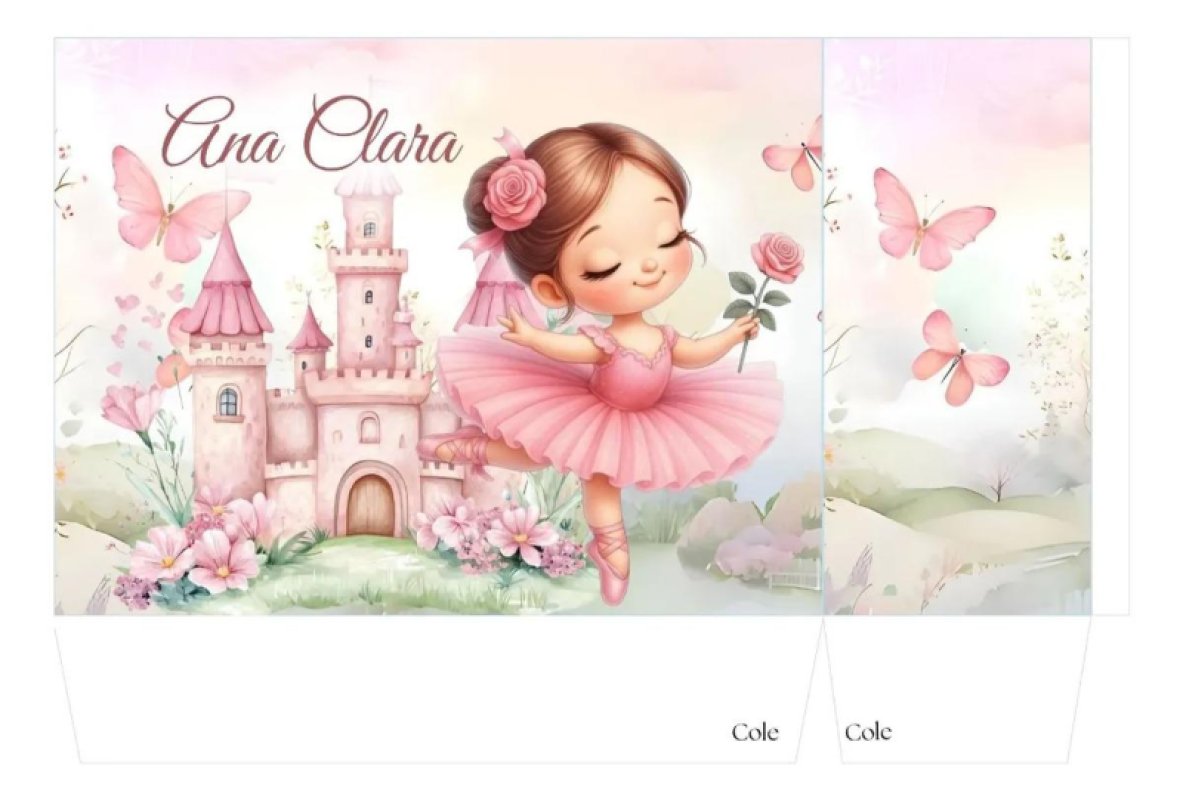 Kit 10 Sacolinhas Personalizada Festa Aniversário Bailarina