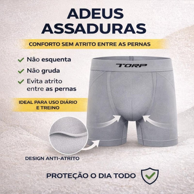 Kit 3 Cuecas Boxer Torp Sem Costura Original Microfibra Masculino Adulto Térmico Ajustável
